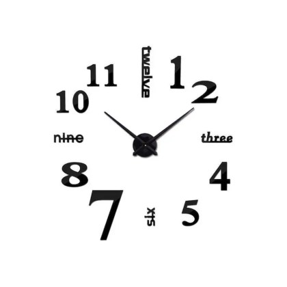 ρολόι-diy-τοίχου-αυτοκόλλητο-3d-μαύρο-jingong-diy-clock